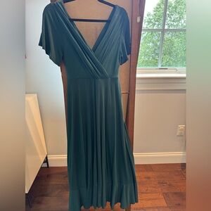 Waterfall Flutter Sleeve Midi Maternity Dress